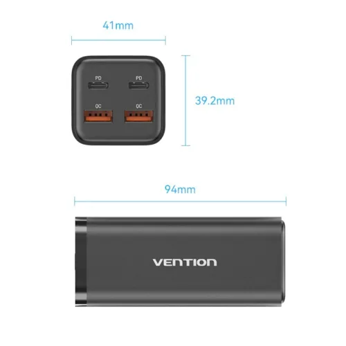 ALIMENTATOR SmartPhone la 220V Vention 4-Port USB - FBSBG-EU