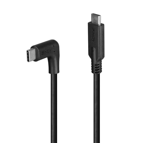 Cablu Lindy USB C 90 10Gbps 1m negru - LY-32018