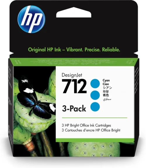 Tri-Pack Original HP Cyan 712  3ED77A