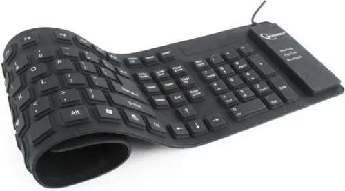 TASTATURA GEMBIRD USB 109 taste silicon flexibila - KB-109F-B